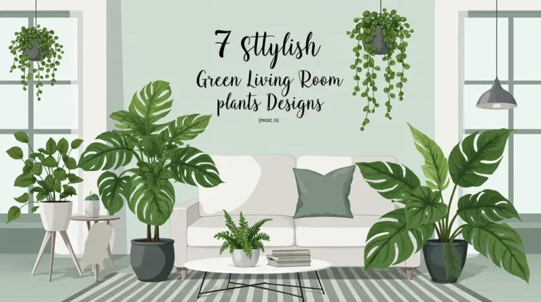 best 7 Stylish Green Living Room plants Designs